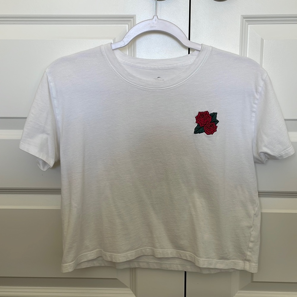 Embroidered flower top